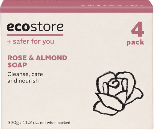 Rose & Almond Oil Bar Soap 80g x 4 Value Pack